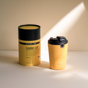 Made by Fressko reusable cup in yellow